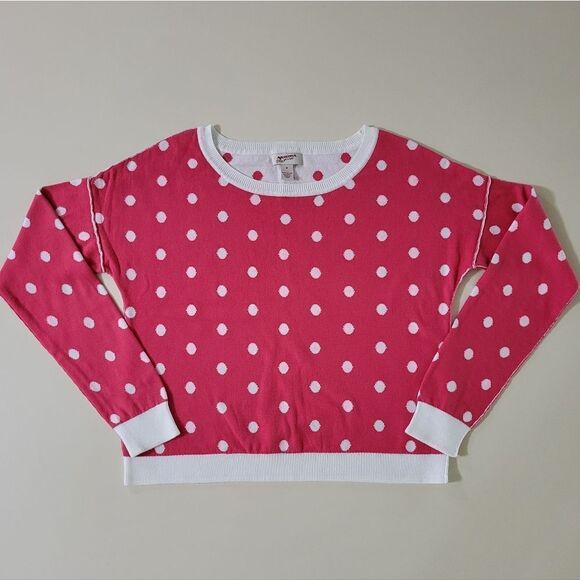 Arizona Jean Co. Women's Cherry Polka Dot Pullover Long Sleeve Sweater - Picture 1 of 13